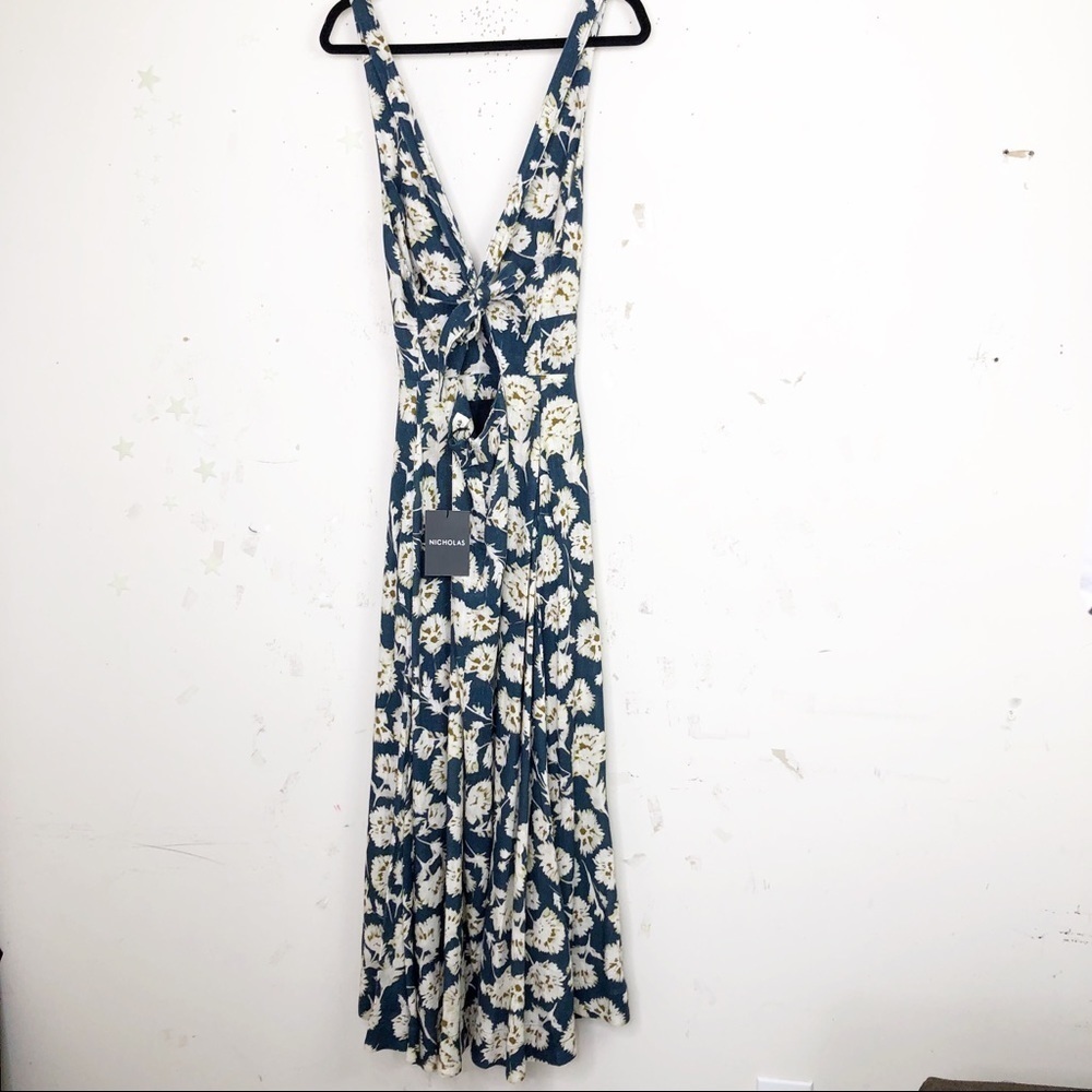 Nicholas Haisley Fan floral linen midi dress - Picture 10 of 12